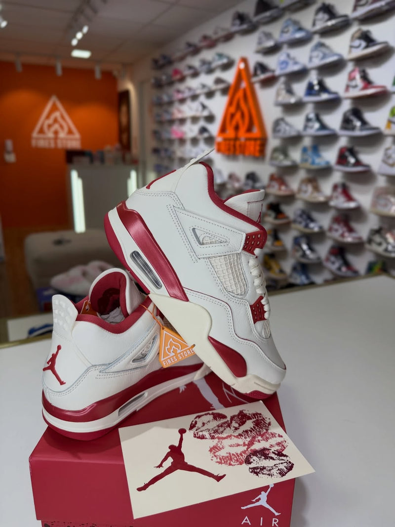 Air Jordan 4 Valentine's Day Pale Ivory Sierra Red