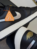 Air Jordan 1 Low Black Sail Metallic Gold Silver