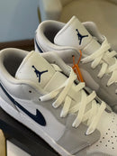 Air Jordan 1 Low GS White Neutral Grey Midnight Navy