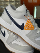 Air Jordan 1 Low GS White Neutral Grey Midnight Navy