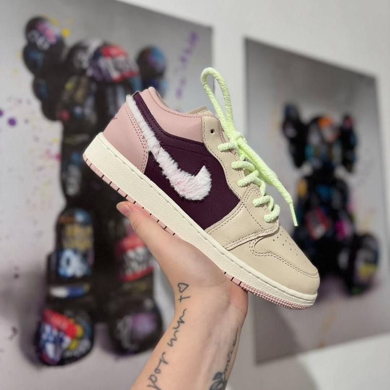 Jordan 1 Low SE Fur Swoosh Pink Oxford