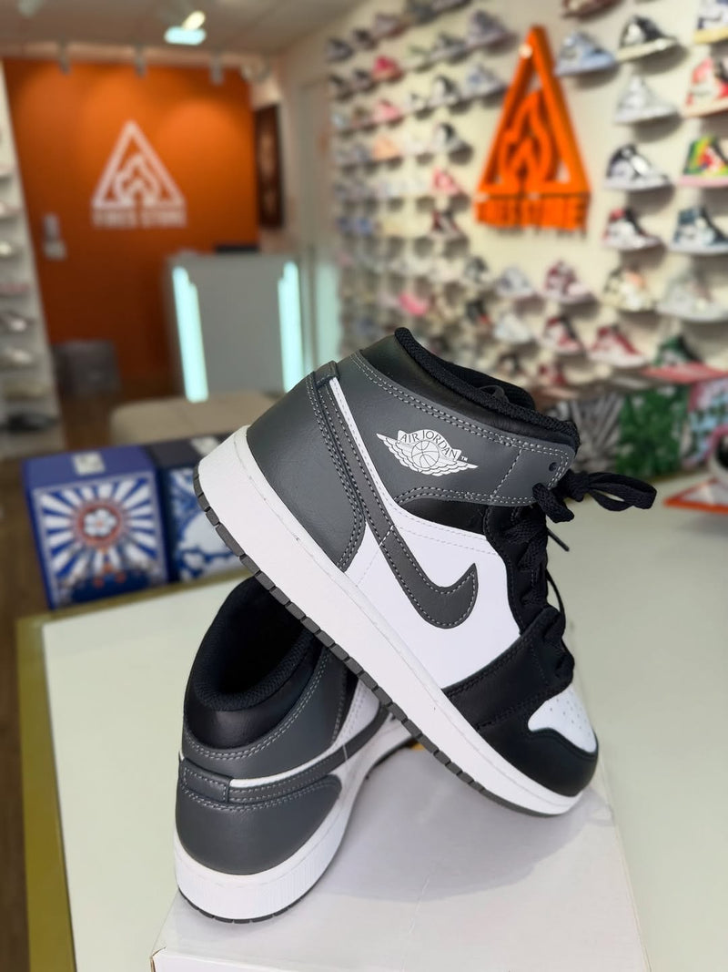 Air Jordan 1 Mid Black White Iron Grey