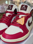 Air Jordan 1 Mid Sail Mystic Coconuy Red