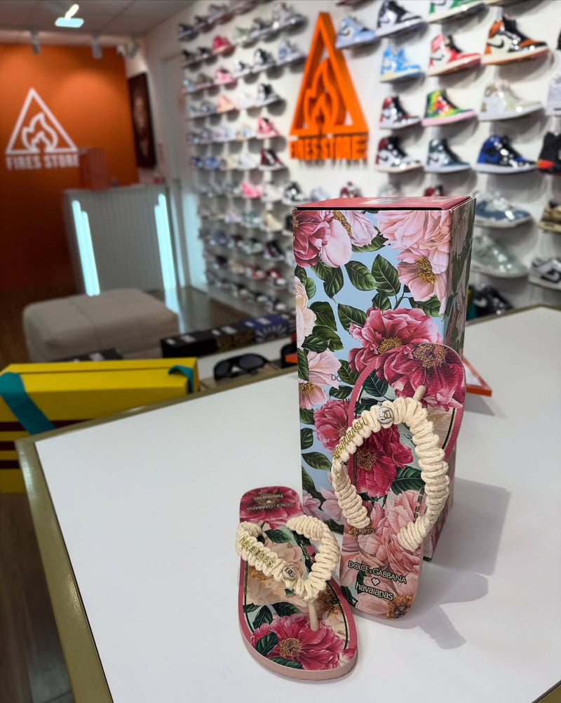 Dolce&Gabbana x Havaianas Chinelo Top Florals Rosa Ballet