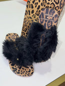 Dolce&Gabbana x Havaianas Chinelo Top Faux Fur Rose Gold