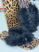 Dolce&Gabbana x Havaianas Chinelo Top Faux Fur Rose Gold